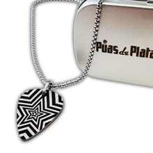 Cargar imagen en el visor de la galería, Collar con púa Hipnosis grabado texto gratis (Estrella)