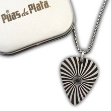 Cargar imagen en el visor de la galería, Collar con púa Hipnosis grabado texto gratis (Espiral)