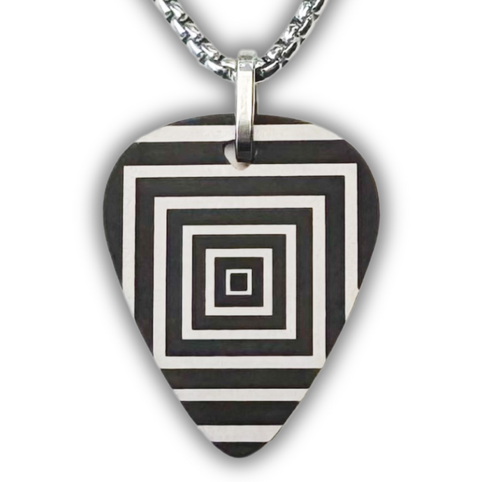 Collar con púa Hipnosis grabado texto gratis (Cuadrado)