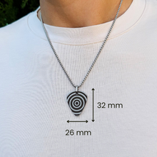 Cargar imagen en el visor de la galería, Collar con púa Hipnosis grabado texto gratis (Circulo)