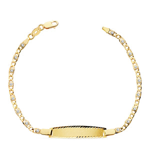 PULSERA NIÑA DE ORO 18K - TEXTO GRATIS - ESCLAVA CIRCONITAS 17CM. 2,5 MM. 2.50 GR .(REF:12327000180)
