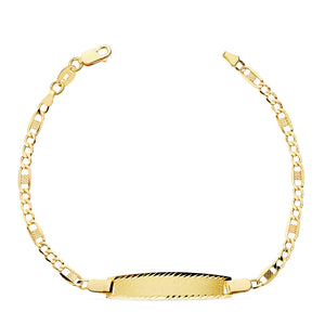 PULSERA NIÑA/O DE ORO 18K - TEXTO GRATIS - ESCLAVA CARTIER 16,5 CM. 2,15 GRS. ANCHO CUERPO: 2,5 MM .(REF:12327000181)