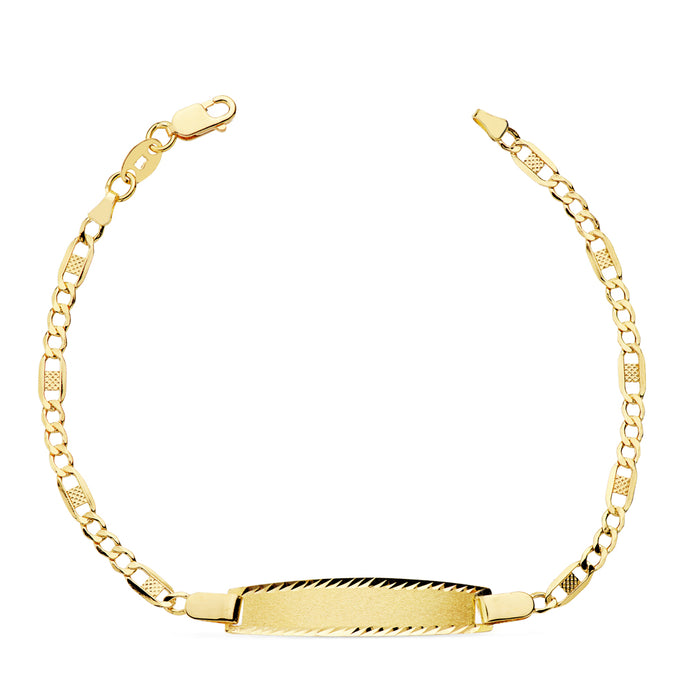 PULSERA NIÑA/O DE ORO 18K - TEXTO GRATIS - ESCLAVA CARTIER 16,5 CM. 2,15 GRS. ANCHO CUERPO: 2,5 MM .(REF:12327000181)