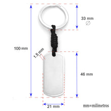 Cargar imagen en el visor de la galería, LLAVEROS ACERO INOX. DISEÑOS- GRABADO TEXTO GRATIS REVERSO (VER DISEÑOS)