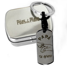 Cargar imagen en el visor de la galería, Llavero Papá Acero Inoxidable Grabado Texto Gratis Reverso Diseño- (Papa TE Quiero)