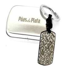 Cargar imagen en el visor de la galería, Llavero Papá Acero Inoxidable Grabado Texto Gratis Reverso Diseño- (PAPÁ)