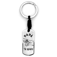 Cargar imagen en el visor de la galería, Llavero Papá Acero Inoxidable Grabado Texto Gratis Reverso Diseño- (Papa TE Quiero)